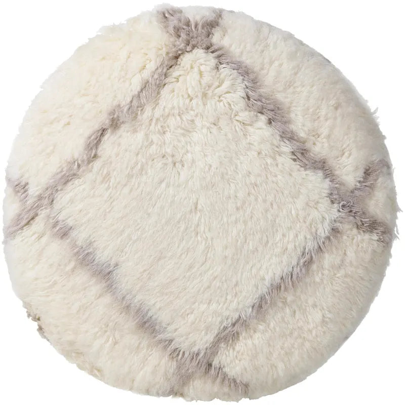 Ručně tkaná vlněná boho stolička s pěnovým polštářem a dřevěnou základnou, 40,6 cm V x 40,6 cm Š, krémová a hnědá